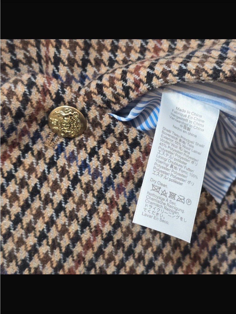 J. Crew Brown Houndstooth Wool-Blend Blazer & Skirt Set - Picture 6 of 7